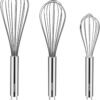 Stainless Steel Whisk Set 8" 10" 12" Kitchen Whisk Balloon Whisk Kitchen Wisk Wire Whisks for Cooking, Whisking, Blending, Beating, Stirring-3 Pack??