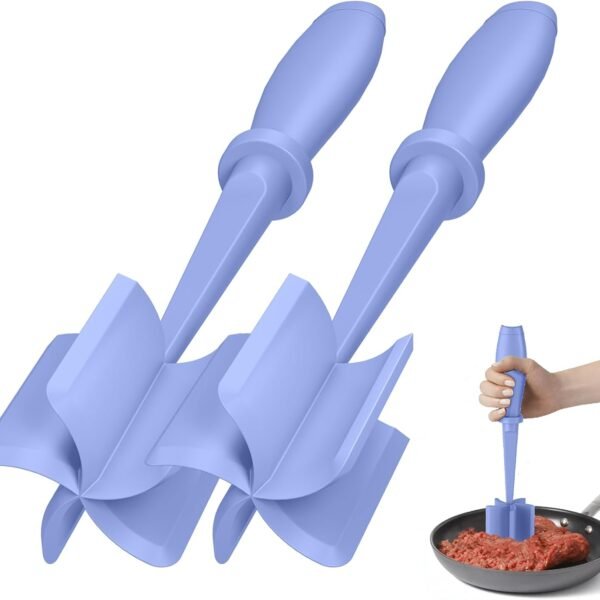 Meat Chopper, Hamburger Grinder, Premium Heat Resistant Smasher for Ground Beef, Burger Grinder Nylon Potato Mix Tool-Black