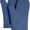 Ribbed Soft Silicone Oven Mitt Set, 7"x13", Milkshake 2 Count