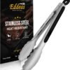 Tongs For Cooking - Heat Resistant 600 Degrees Stainless Steel Kitchen Tong,Heavy Duty Metal Locking Tongs - Perfect for Food,Salad and BBQ set of 3 (7",9" and 12") Dishwasher