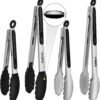 Tongs For Cooking - Heat Resistant 600 Degrees Stainless Steel Kitchen Tong,Heavy Duty Metal Locking Tongs - Perfect for Food,Salad and BBQ set of 3 (7",9" and 12") Dishwasher