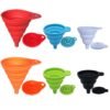 Kitchen Funnel Set 4 Pack, Small and Large, Kitchen Gadgets Accessories Foldable Silicone Collapsible Funnels for Filling Water Bottle Liquid Transfer Food Grade