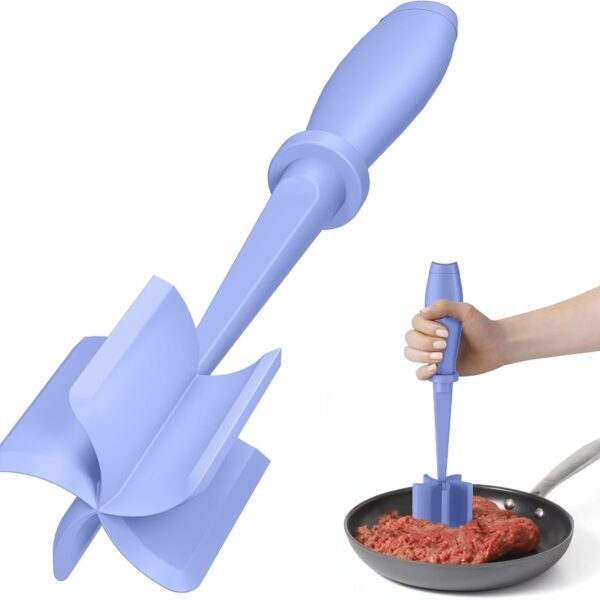 Meat Chopper, Hamburger Grinder, Premium Heat Resistant Smasher for Ground Beef, Burger Grinder Nylon Potato Mix Tool-Black