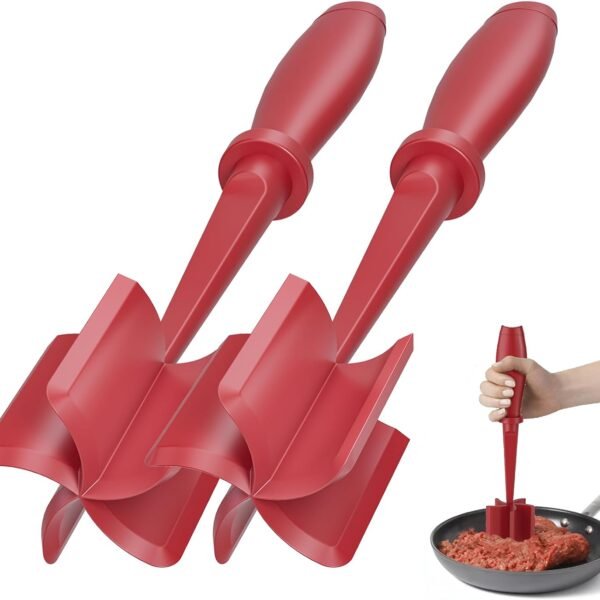 Meat Chopper, Hamburger Grinder, Premium Heat Resistant Smasher for Ground Beef, Burger Grinder Nylon Potato Mix Tool-Black