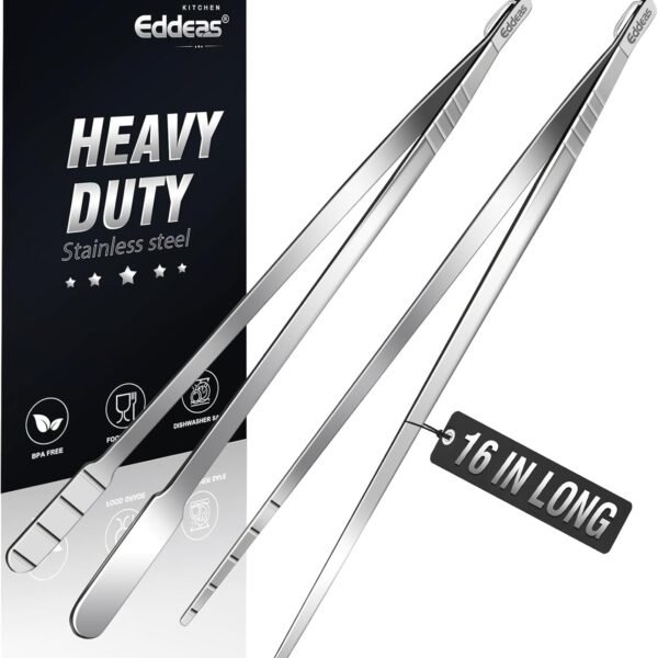 Tongs For Cooking - Heat Resistant 600 Degrees Stainless Steel Kitchen Tong,Heavy Duty Metal Locking Tongs - Perfect for Food,Salad and BBQ set of 3 (7",9" and 12") Dishwasher