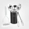 ? Premium Set of 10 Stainless Steel (GREY HOLDER) Kitchen Tool Set with Holder Easy To Clean, Space Saving, Great for Cooking, Baking, Prepping (GREY)