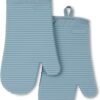 Ribbed Soft Silicone Oven Mitt Set, 7"x13", Milkshake 2 Count