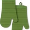 Ribbed Soft Silicone Oven Mitt Set, 7"x13", Milkshake 2 Count